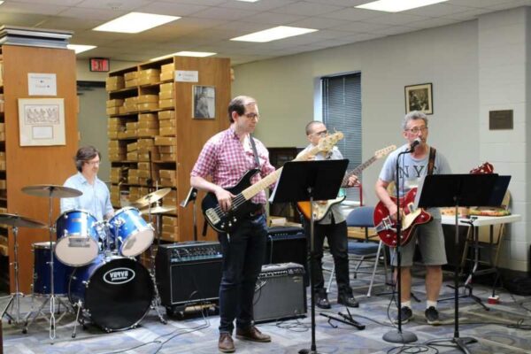 Adult Rock Band students practice at the Kardon-Northeast Branch.