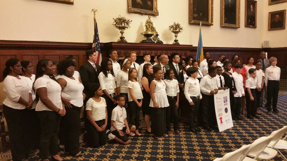 The City of Philadelphia announces the launch of the Philadelphia Music Alliance for Youth at City Hall.